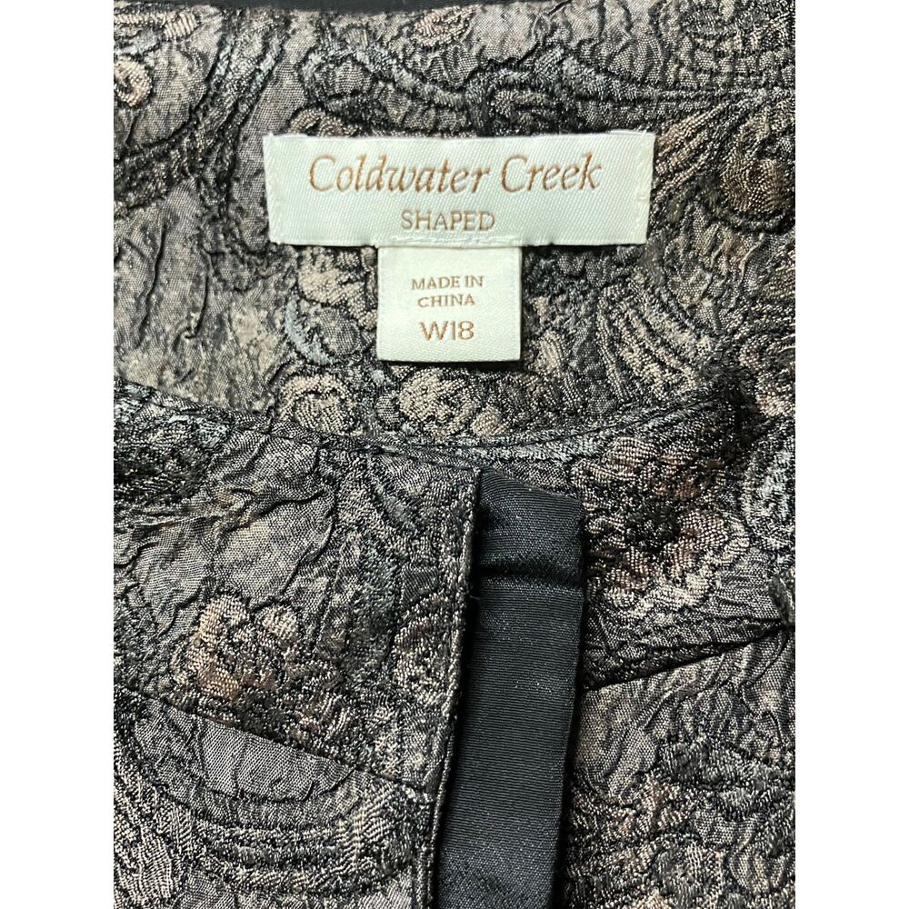 Coldwater Creek Metallic Paisley Jacket Shaped W18 - Picture 4 of 7